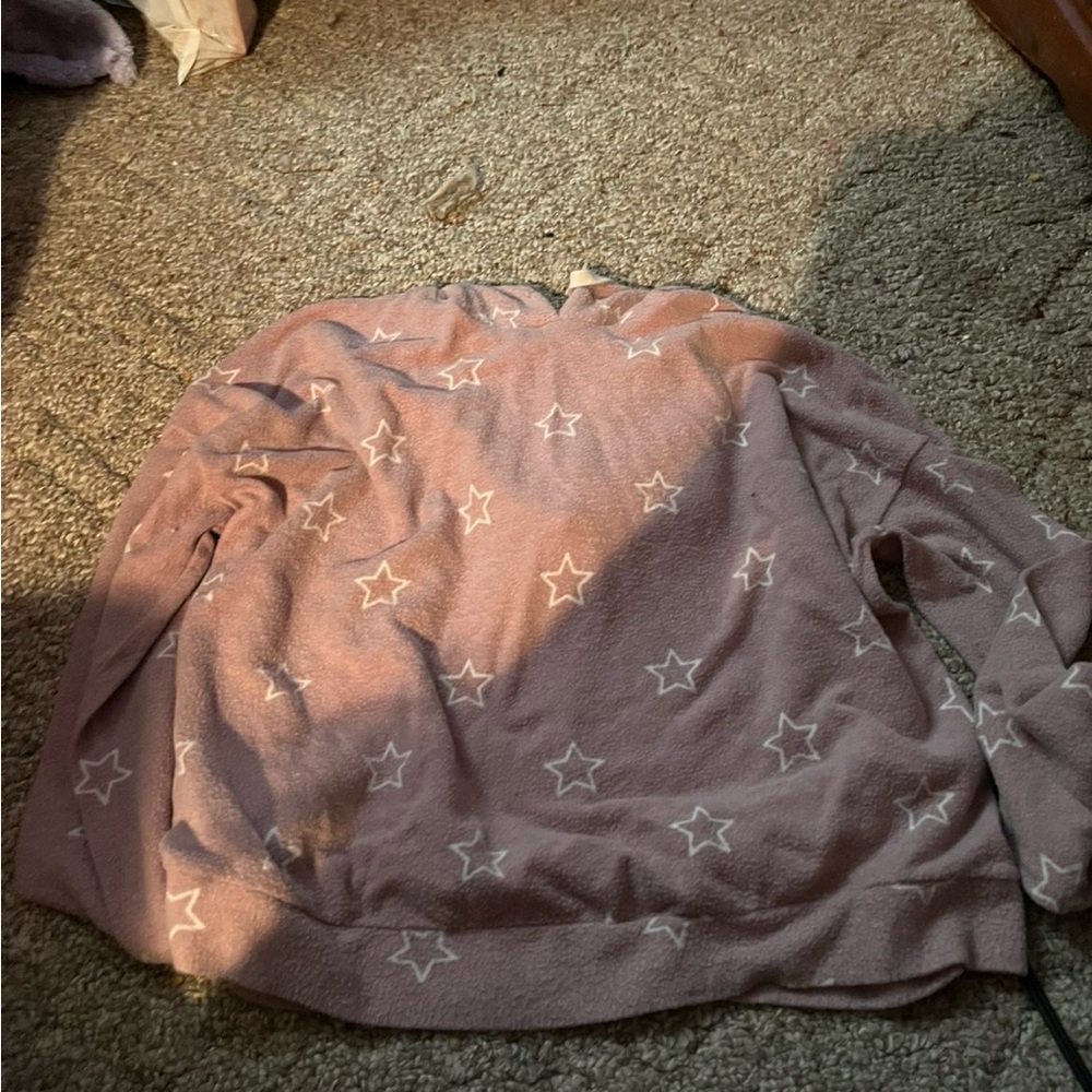 SHEIN Pink Star Crew Neck Sweater